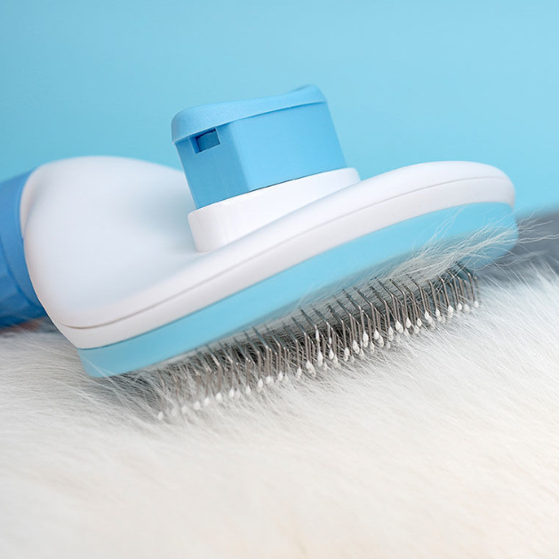 Oval One-Touch Self-Cleaning Flea Brush for Dogs & Cats