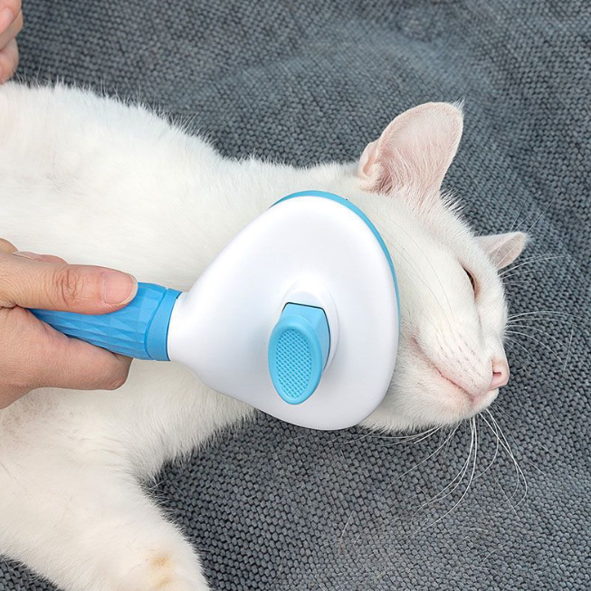 Oval One-Touch Self-Cleaning Flea Brush for Dogs & Cats