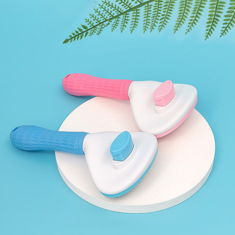 Oval One-Touch Self-Cleaning Flea Brush for Dogs & Cats