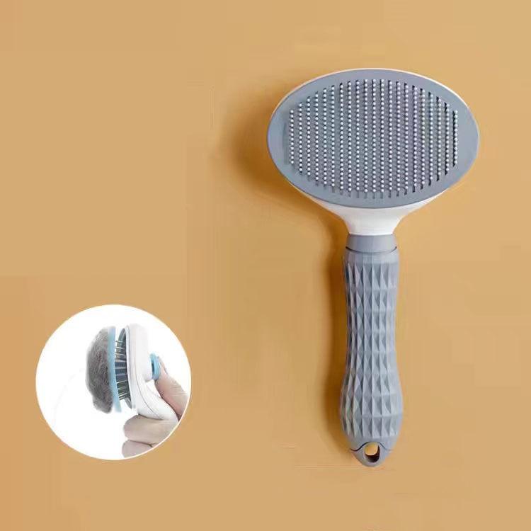 Oval One-Touch Self-Cleaning Flea Brush for Dogs & Cats