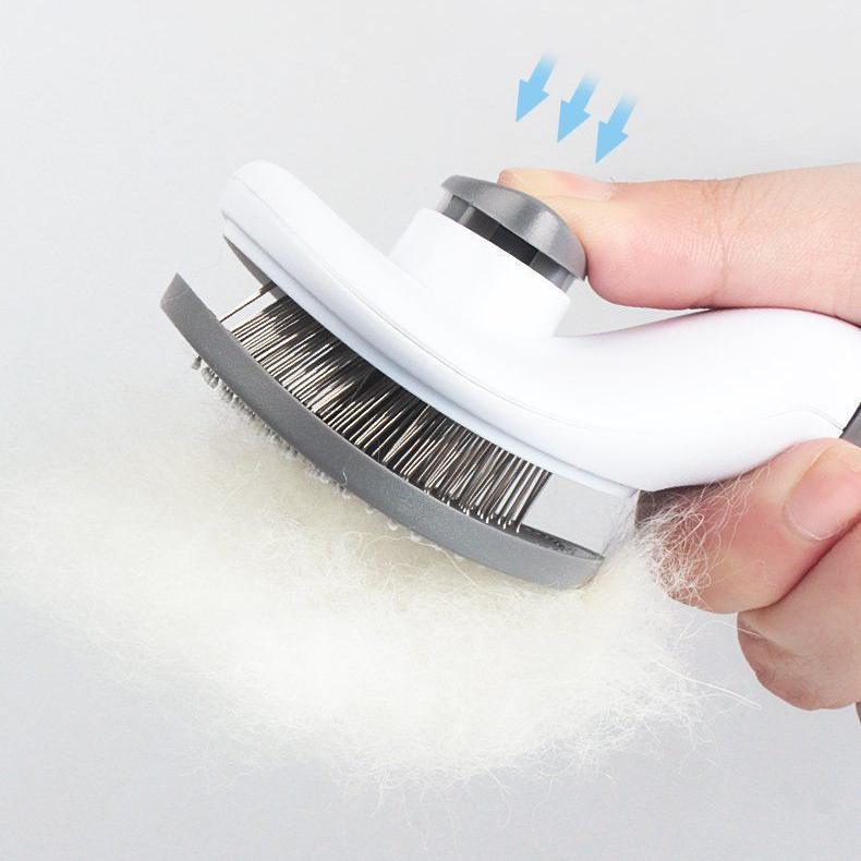 Oval One-Touch Self-Cleaning Flea Brush for Dogs & Cats